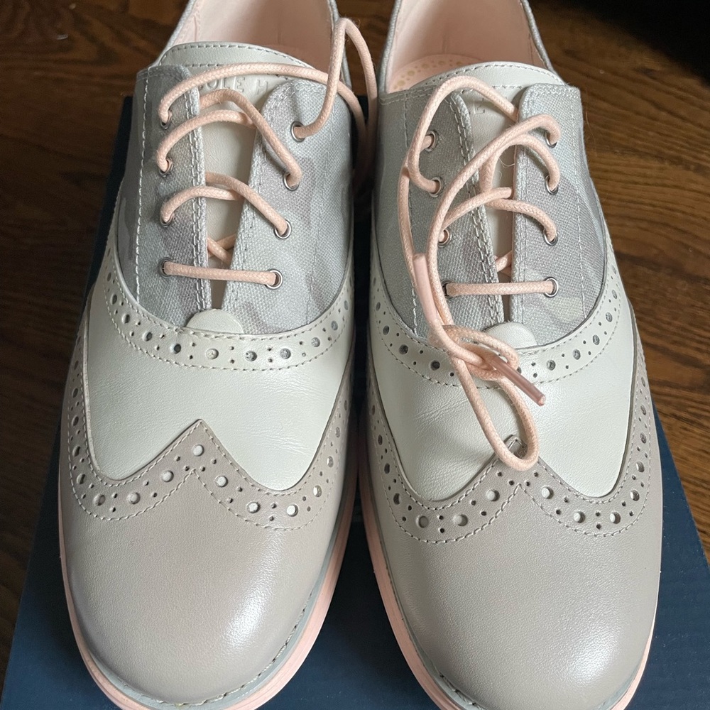 Cole Haan OG Shortwing Oxford Gray/Camo/Pink women’s 9 new in box - Picture 2 of 6